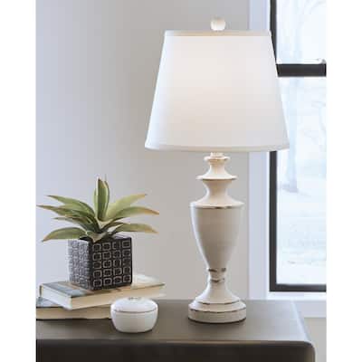 Signature Design by Ashley Dorcher Antique Gray Table Lamp (Set of 2) - 13"W x 13"D x 26"H