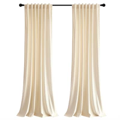 Lush Decor Prima Velvet Solid Light Filtering Back Tab Rod Pocket Window Curtain Panels Set