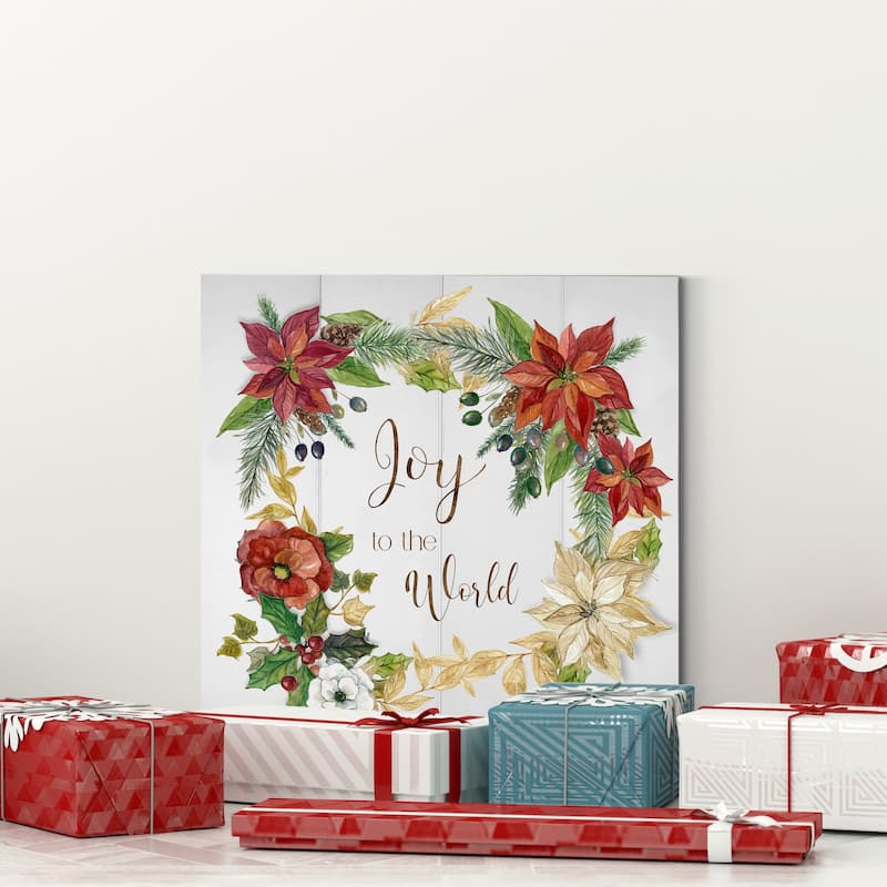 Poinsettia Joy-Premium Gallery Wrapped Canvas - Ready to Hang