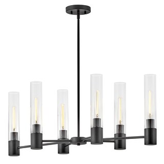 Lark 85406 Shea 6 Light 34" Wide Linear Chandelier with Clear Glass