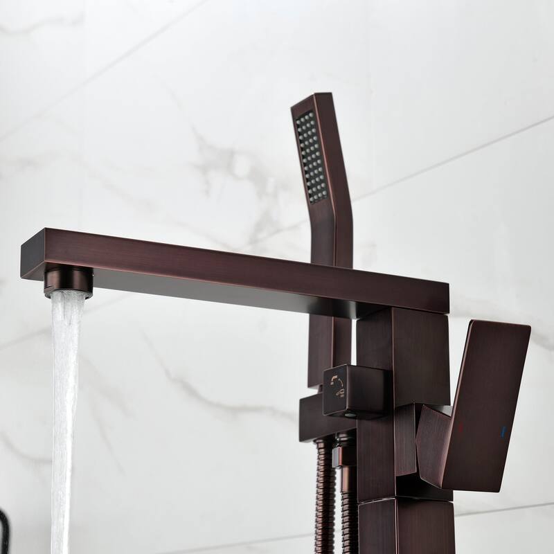 Freestanding Tub Shower Claw Foot Faucet with Handheld Spout - 10"37"