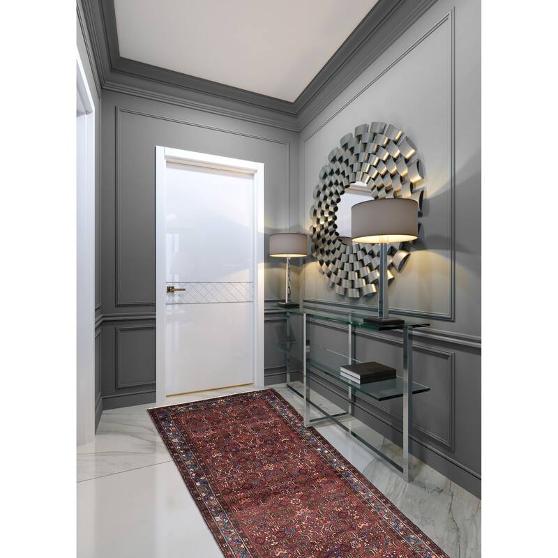 ECARPETGALLERY Hand-knotted Andelz Dark Red Wool Rug - 3'5 x 9'3