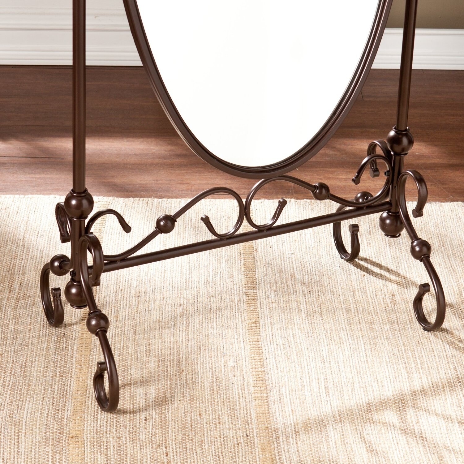 Shop Antique Bronze Finish Metal Cheval Floor Mirror On Sale
