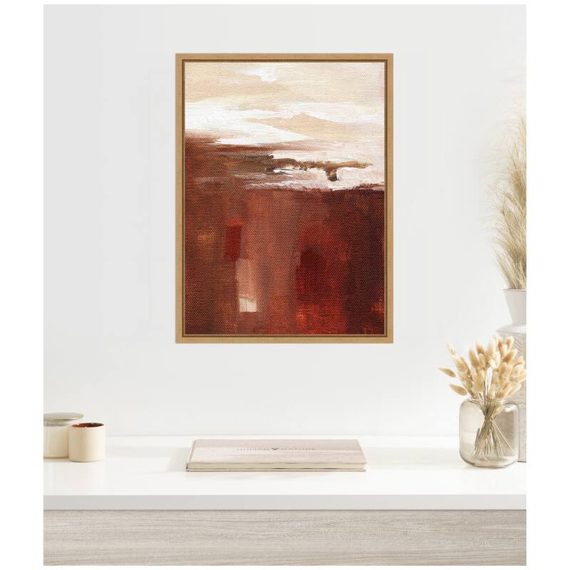 Kate and Laurel Sylvie Earthen Abstract Framed Canvas by Nikita Jariwala