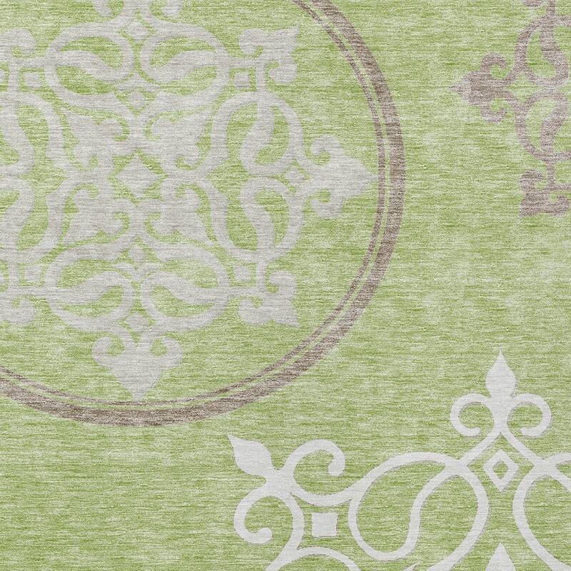 HomeRoots Floral Medallion Transitional Rectangle Outdoor Rug