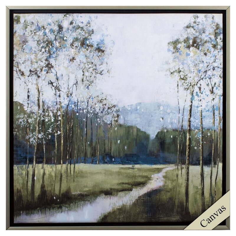 Lovely Landscape - Giclee on Canvas - 30 X 30 X 3 - Plastic - Silver