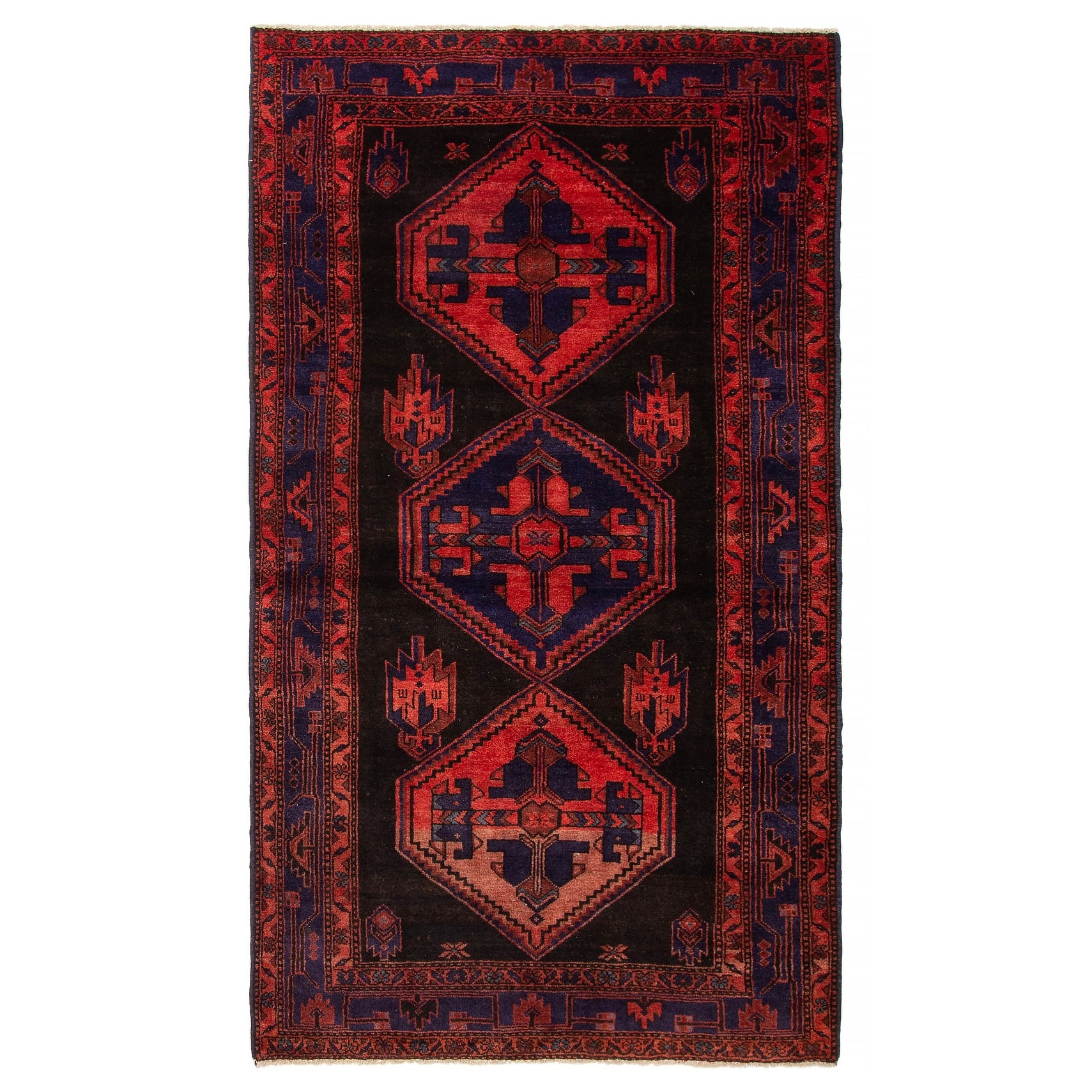 ECARPETGALLERY Hand-knotted Anadol Black Wool Rug - 4' 6" x 7' 9"