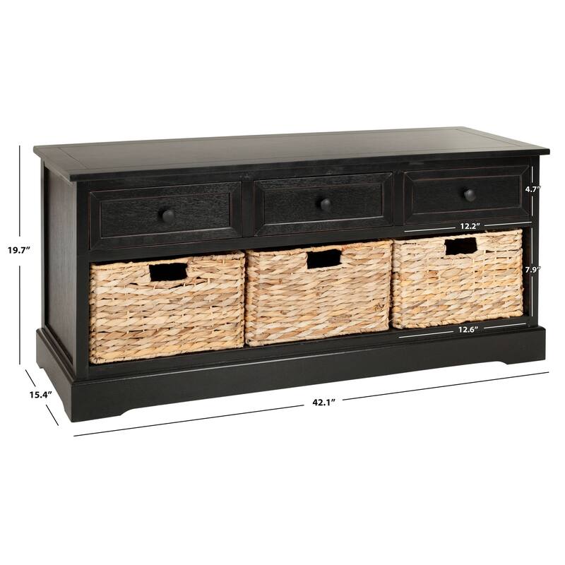 SAFAVIEH Ara Grey 3-Drawer Storage Unit - 42.1" x 15.4" x 19.7" - 42Wx15Dx20H