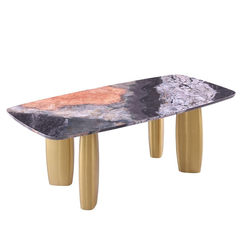 Furniture of America Luvien Modern 5-Piece Multi-Color Sintered Stone Top Dining Set 1 Variation