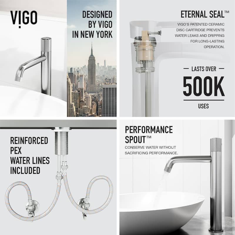VIGO Wisteria 23"L x 14"W MatteStone Vessel Sink and Apollo 12"H Faucet Set