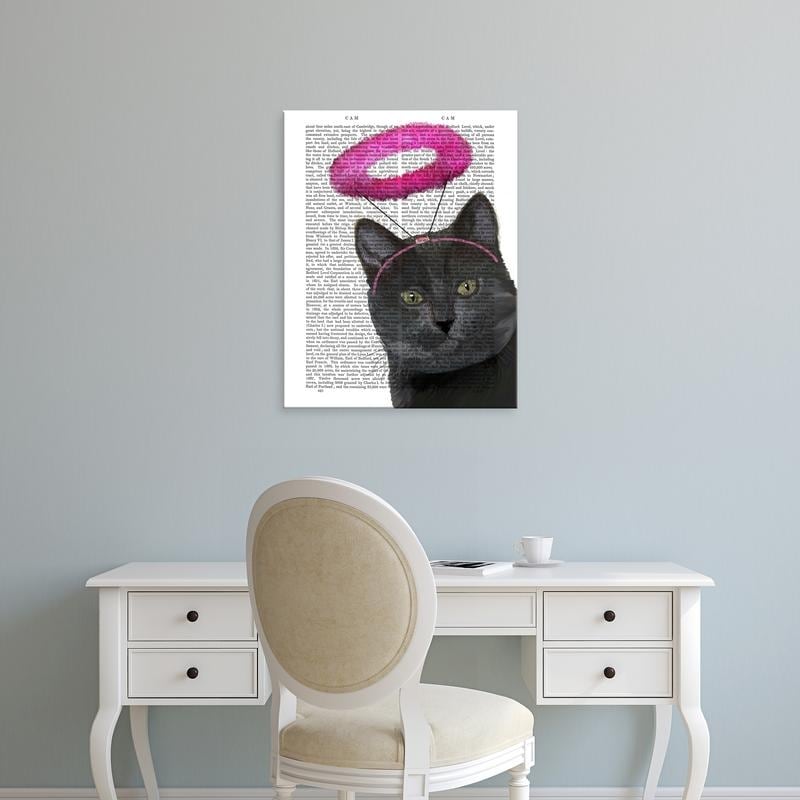 Shop Easy Art Prints Fab Funky S Black Cat With Pink Angel Halo