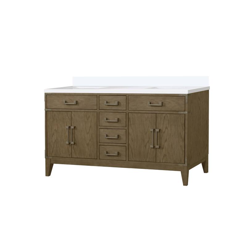 Laurel 60 in W x 22 in D Black Oak Double Bath Vanity and Cultured Marble Top