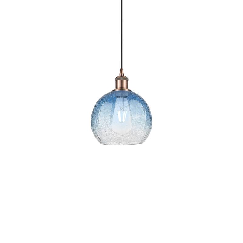 Innovations Lighting 516-1P-11-8 Brookhaven Globe Pendant Brookhaven - Antique Copper / Sapphire Blue