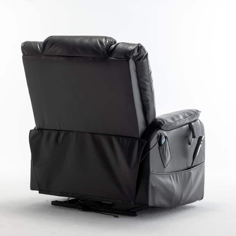 Beige Oversized Electric Recliner with OKIN Motor and 180° Lay Flat