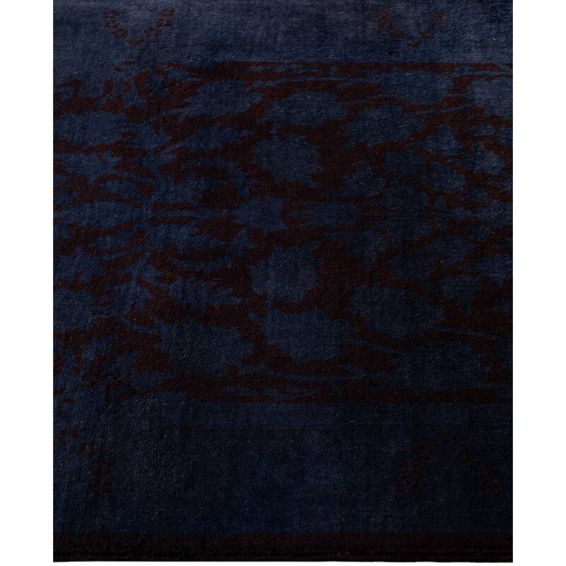 Overdyed One-of-a-Kind Hand-Knotted Area Rug - Black - 2' 7" x 12' 9"