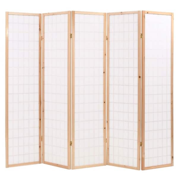Shop Vidaxl Folding 5 Panel Room Divider Japanese Style 78 7 X66 9