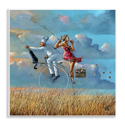 Stupell Charming Lady & Chef Bicycle View Wall Plaque Art Design By Ronald West