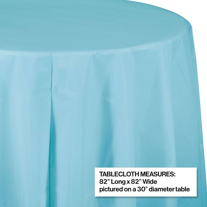 Club 12 Pastel Blue Octy-Round Disposable Party Table Covers 82"