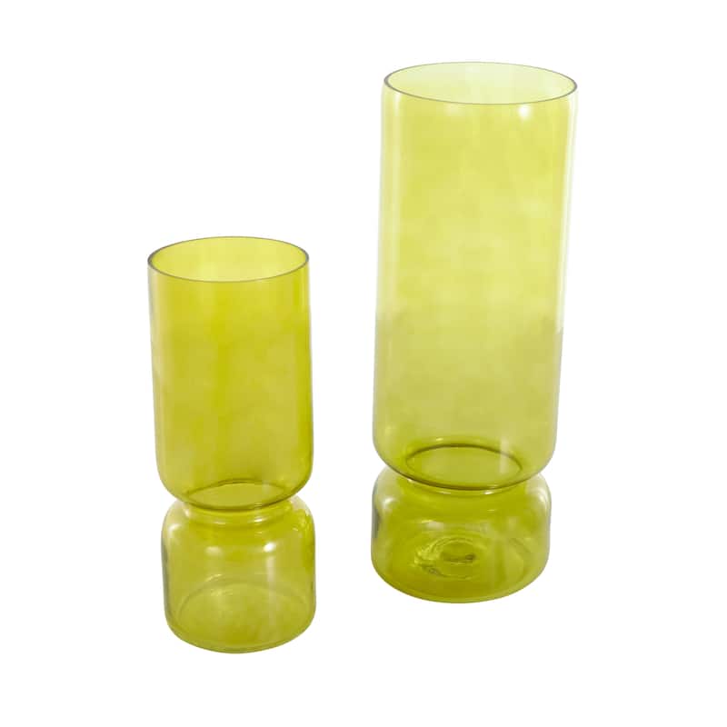 Glass Modern Round Decorative Vase - Set of 2 Blue or Green - Roche River Decor