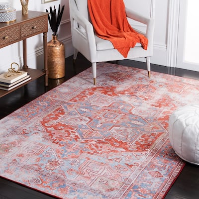 SAFAVIEH Tucson Machine Washable Slip Resistant Vida Distressed Rug