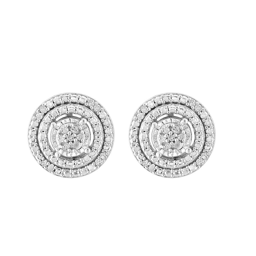 EFFY 925 Sterling Silver Diamond Earrings