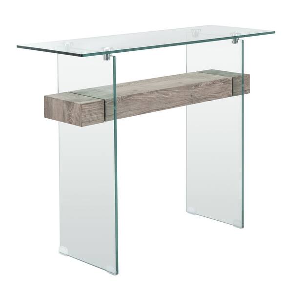 Shop Safavieh Kayley Natural Glass Console Table 39 4 X 13 8