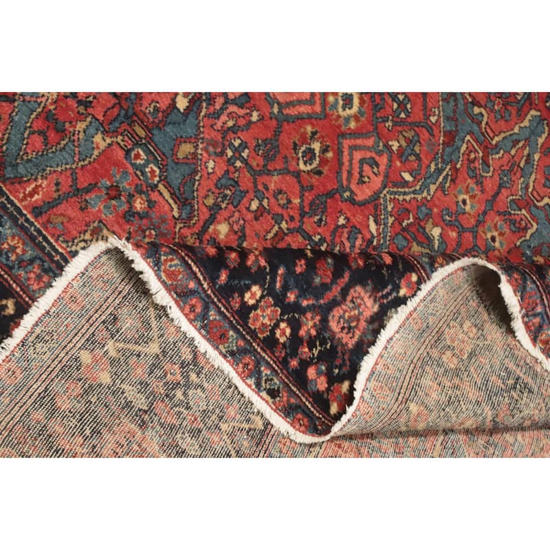 Hand Knotted Oriental 100% Wool Carpet Traditional Floral Oranges & Rust Malayer Area Rug - 13' 5'' X 11' 1''