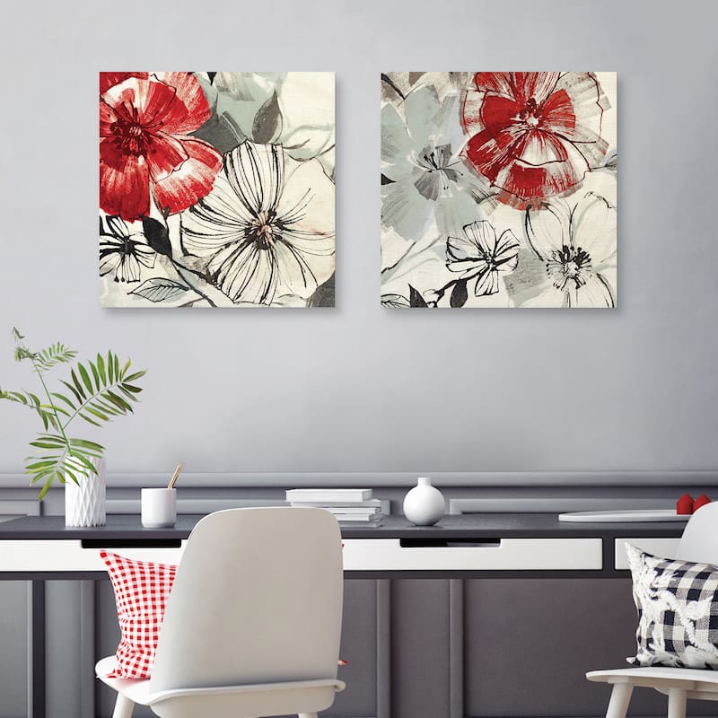Red Gems I, Red Gems II by Astrid Inger Canvas Art Prints