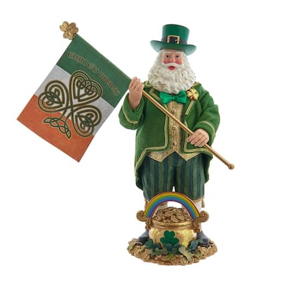 Kurt Adler 11-Inch Fabriche Musical Irish Santa