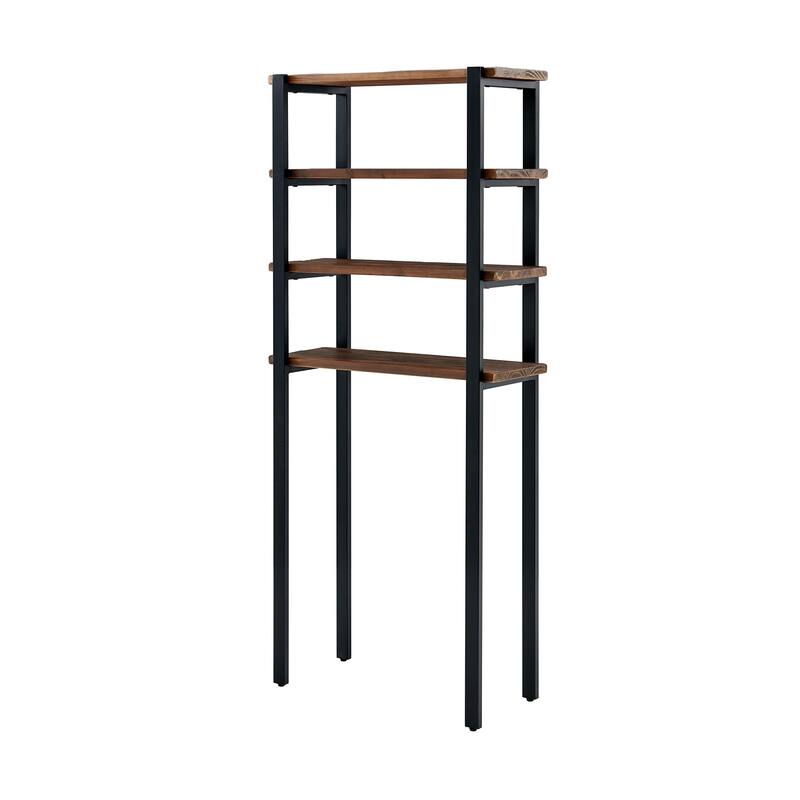 Carbon Loft Lawrence 64" Over the Toilet 4-Shelf Bath Storage Brown