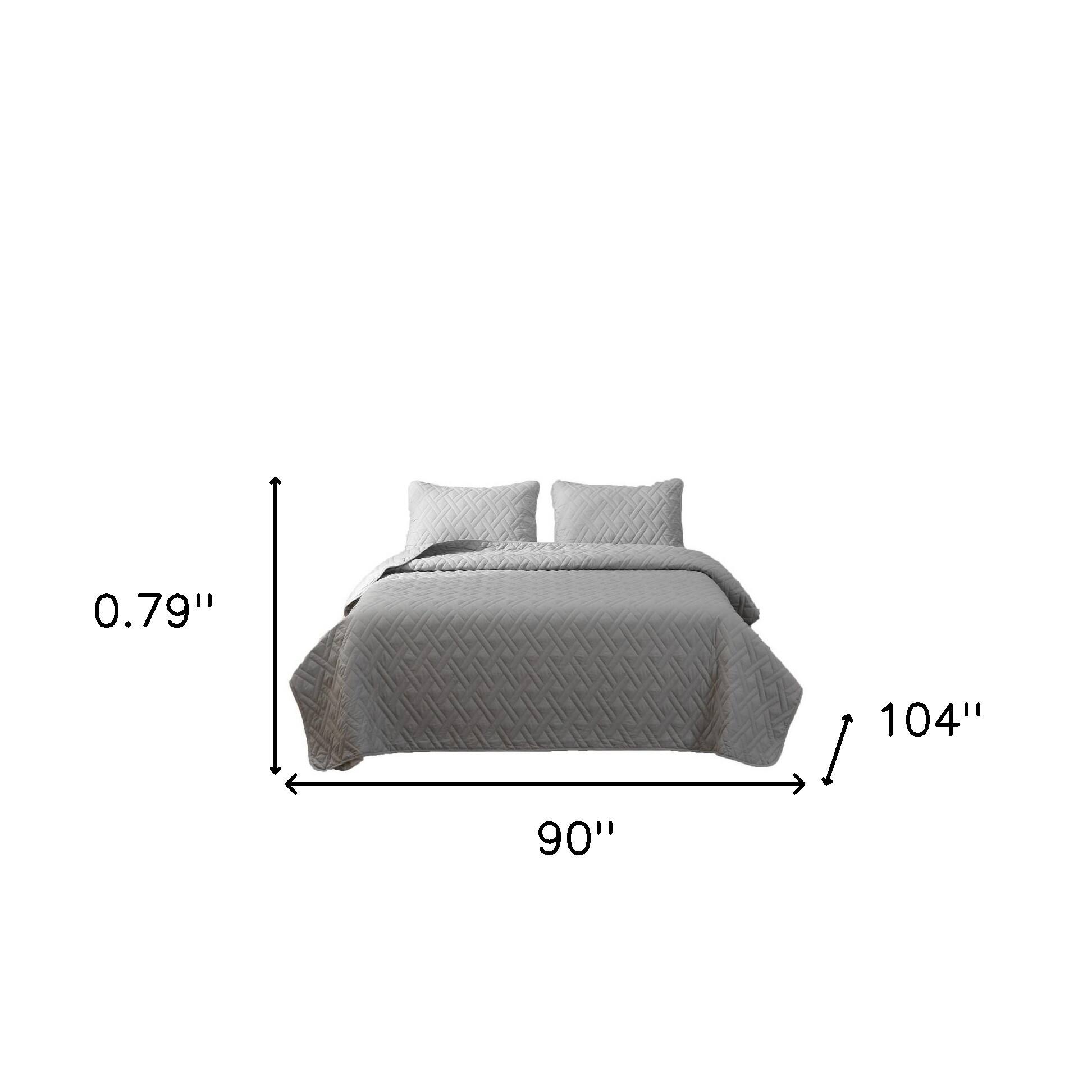 HomeRoots Gray King Microfiber 1400 Thread Count Machine Washable Down