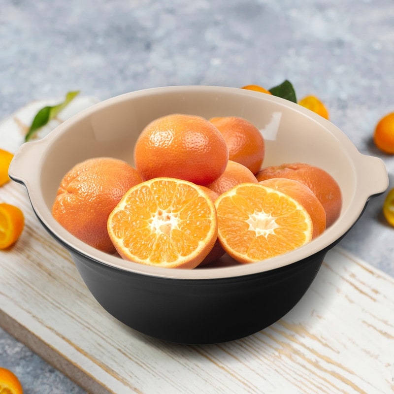 Ceramic Salad Bowl with Handles, Large Deep Serving Bowl for Pasta, Soup & Casserole