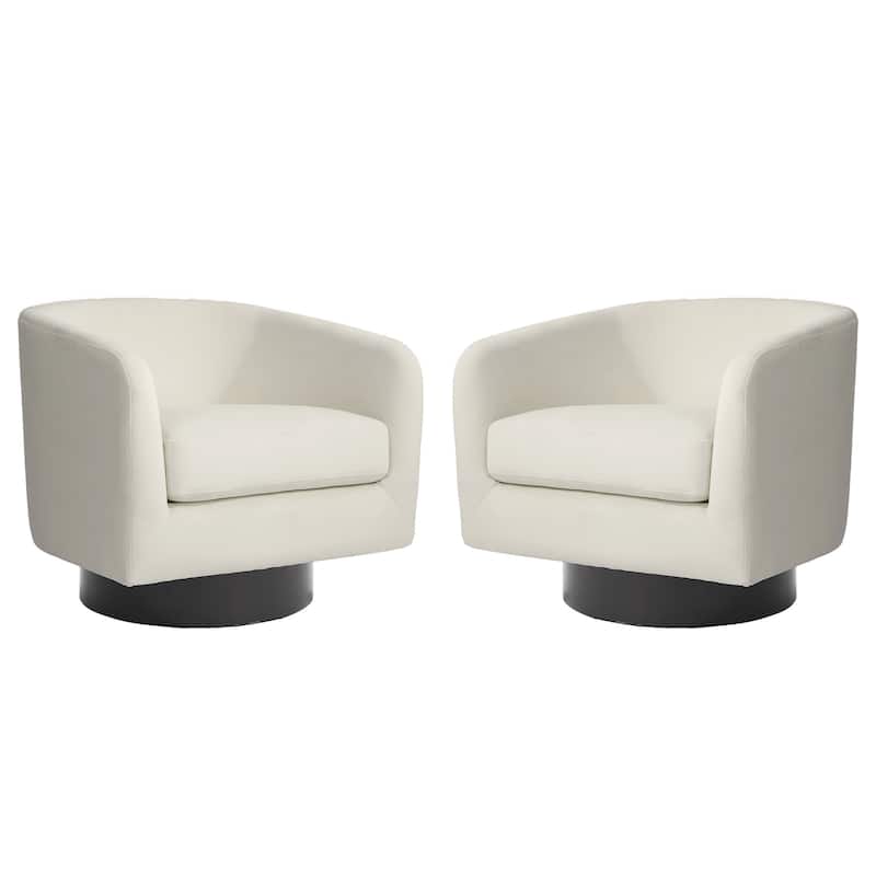 Modern Barrel Swivel Accent Chairs For Living Room