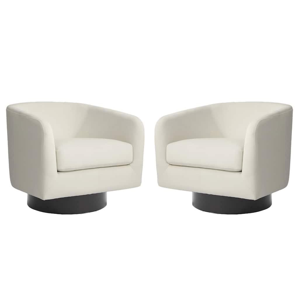 Modern Barrel Swivel Accent Chairs For Living Room