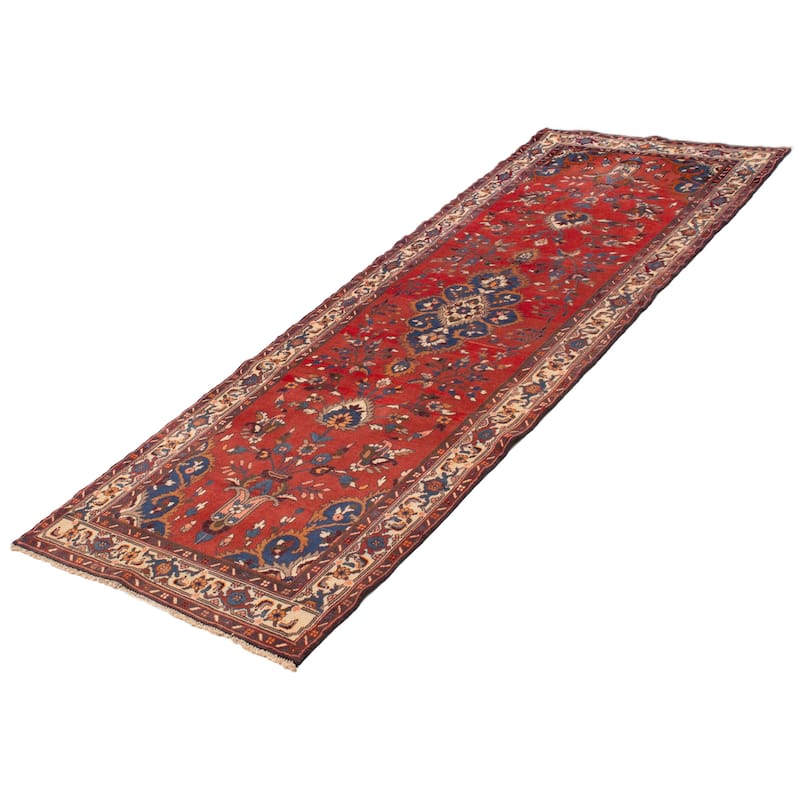 ECARPETGALLERY Hand-knotted Andelz Red Wool Rug - 3'10 x 10'10
