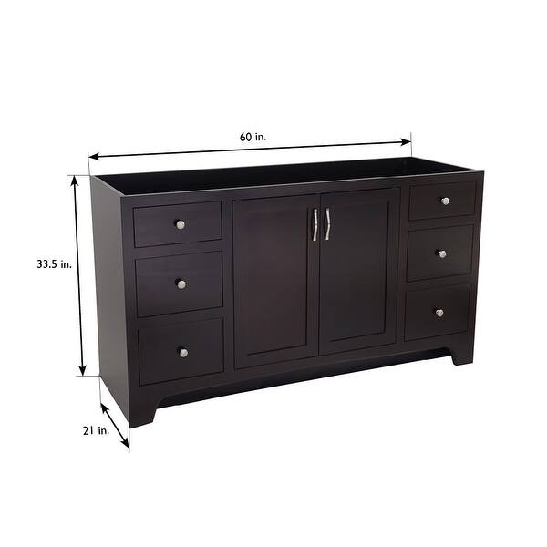 Design House 541433 Ventura 60 Wood Vanity Cabinet Only With Four Drawers Espresso Overstock 16806949