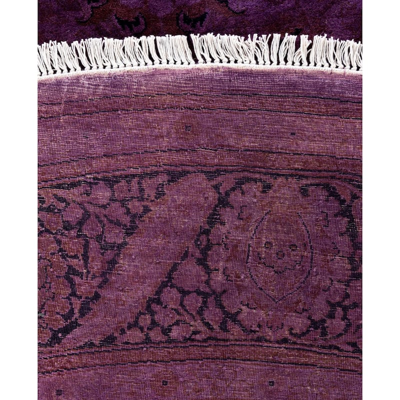 Overdyed One-of-a-Kind Hand-Knotted Area Rug - Purple - 7' 1" x 7' 1"