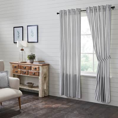 Sawyer Mill Black Ticking Stripe Panel Set of 2 84x40