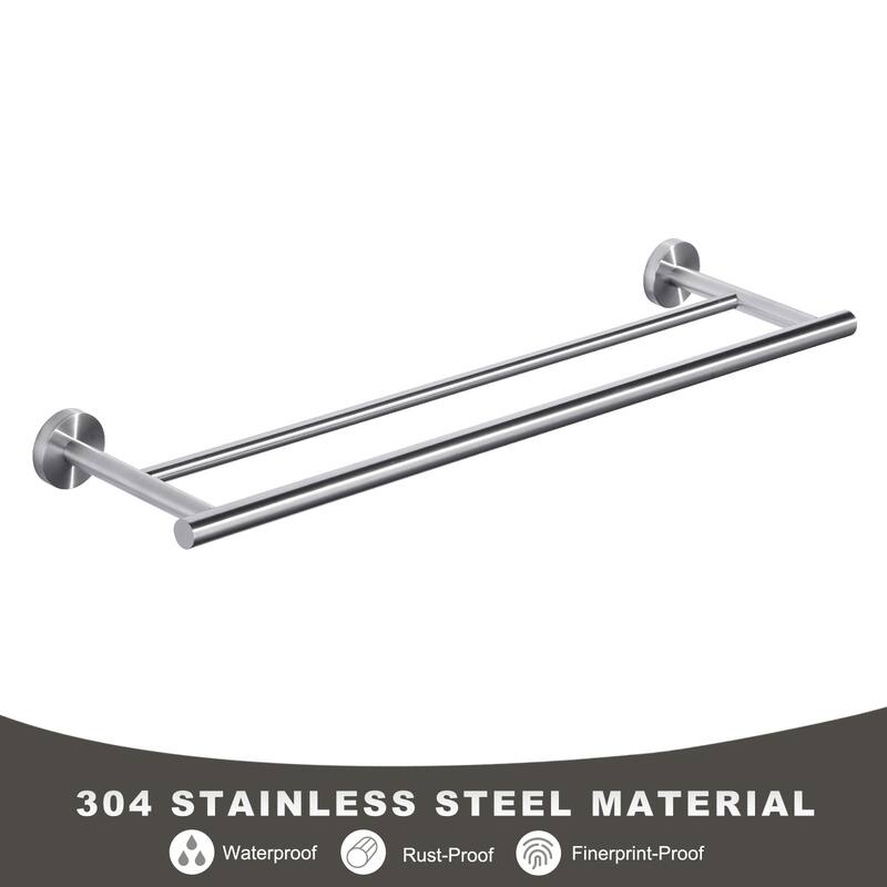 WOWOW Wall Mounted Stainless Steel Double Towel Bar