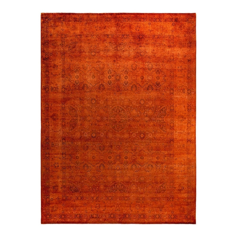 Contemporary Overdyed Wool Hand Knotted Area Rug - 9' 2" x 12' 5"
