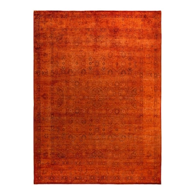 Contemporary Overdyed Wool Hand Knotted Area Rug - 9' 2" x 12' 5"