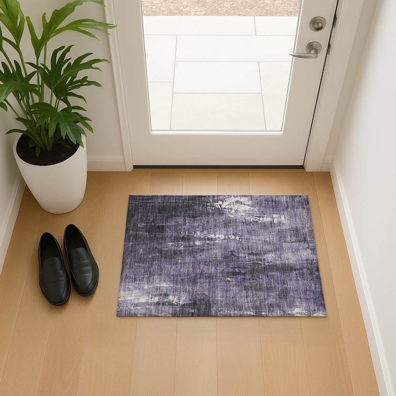 Premium Washable Super Soft Abstract Ombre Mayfield Rug - Purple - 1'8" x 2'6"