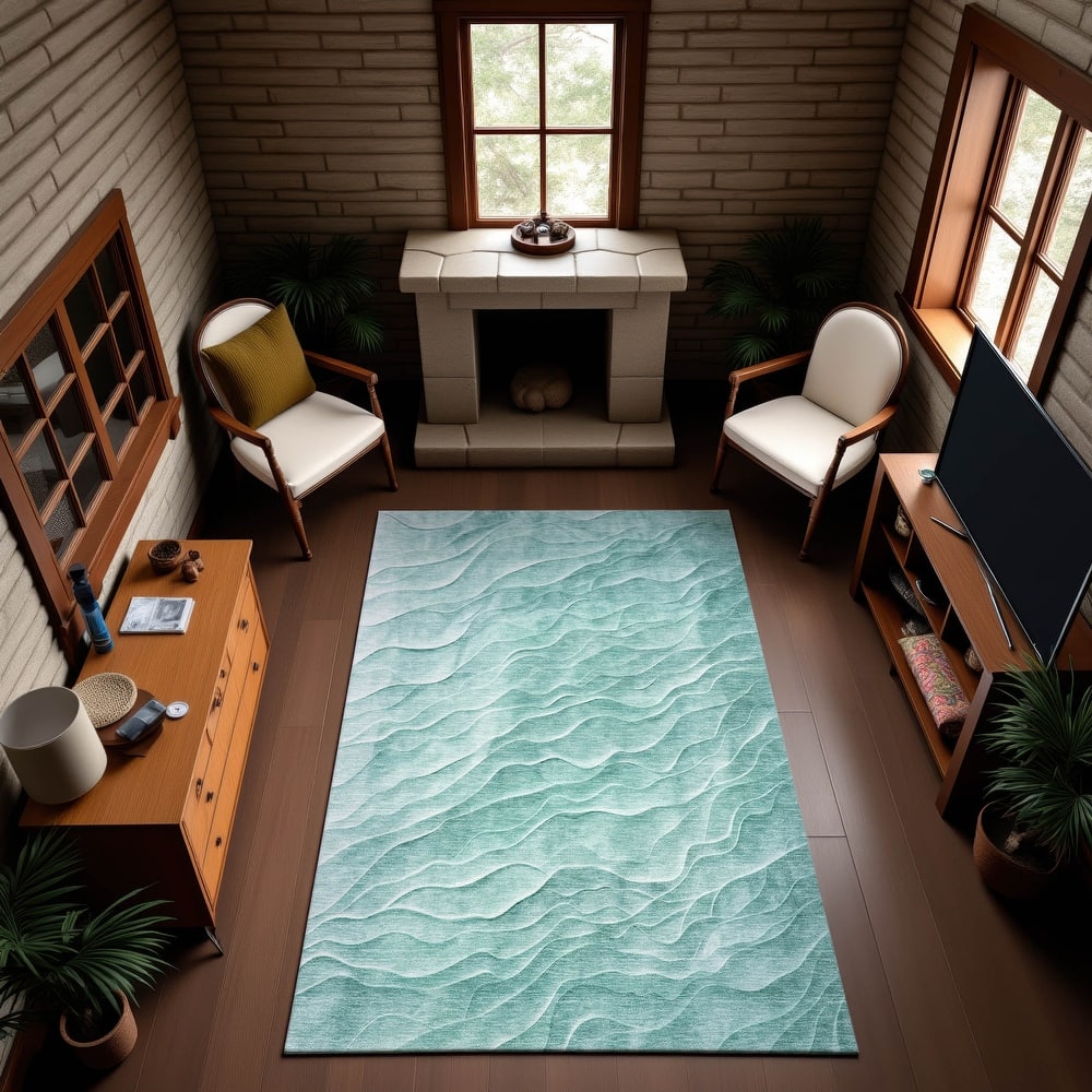 Premium Washable Super Soft Modern Waves Mayfield Rug