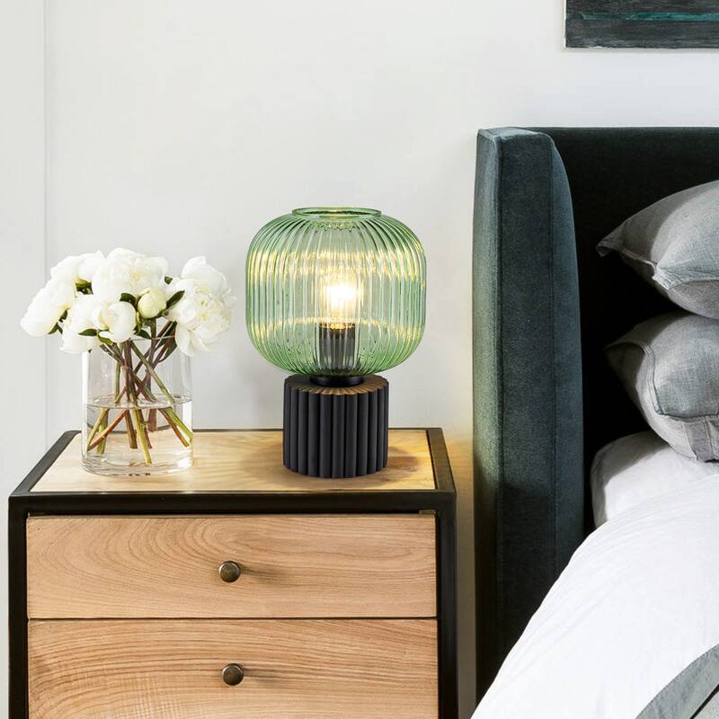 Modern & Contemporary 1-Light Green Accent Table Lamp with Glass Shape