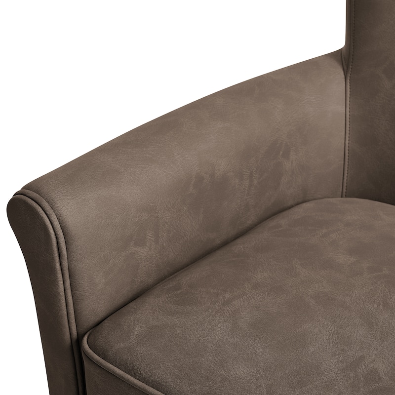 Whitby Faux Leather Swivel Accent Chair