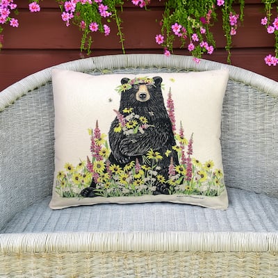Magnolia Casual Outdoor Pillow Wildflower & Bear 19x24