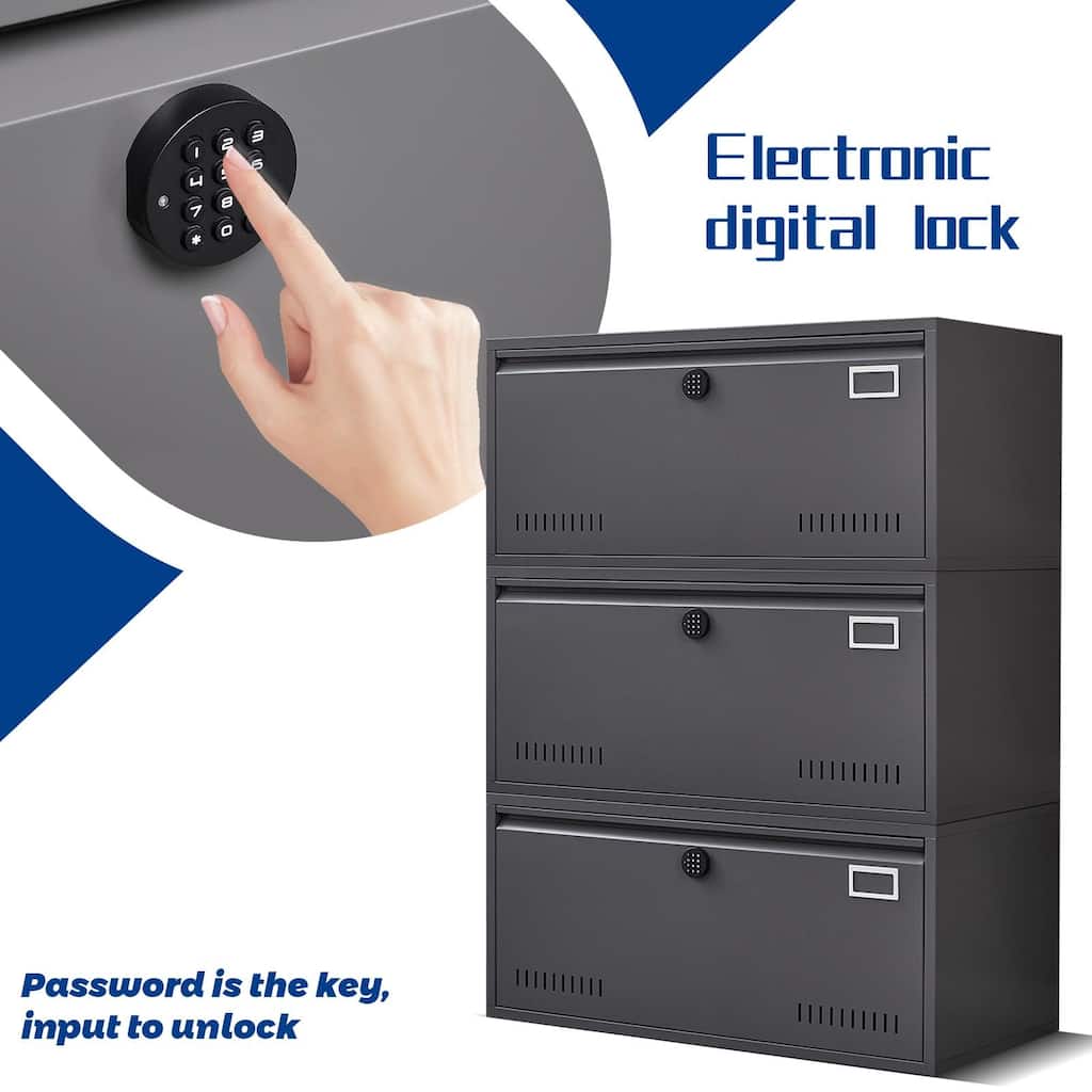 Metal Steel Lockable Storage Cabinets With Digital Keypad