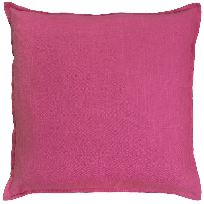 Rizzy Home Cotton Slub Solid Decorative Throw Pillow - Hot Pink - Cover Only