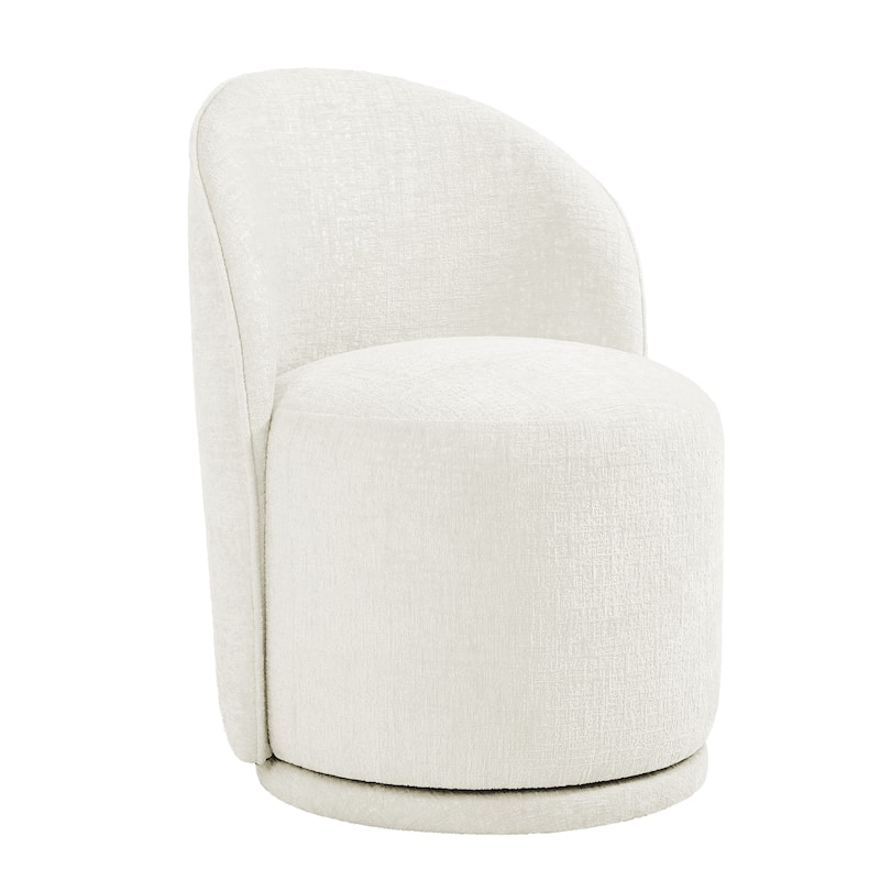 Upholstered Swivel Dining Chair Armless Barrel Chair