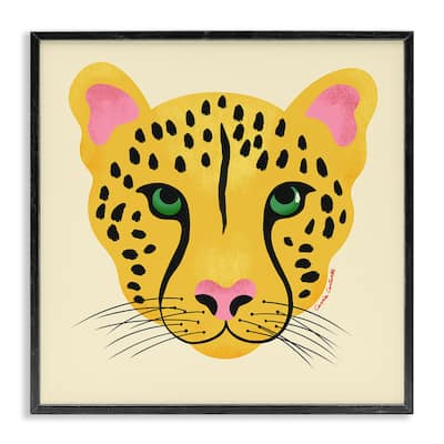 Stupell Modern Wild Cheetah Face Framed Giclee Art Design By Carrie Cantwell
